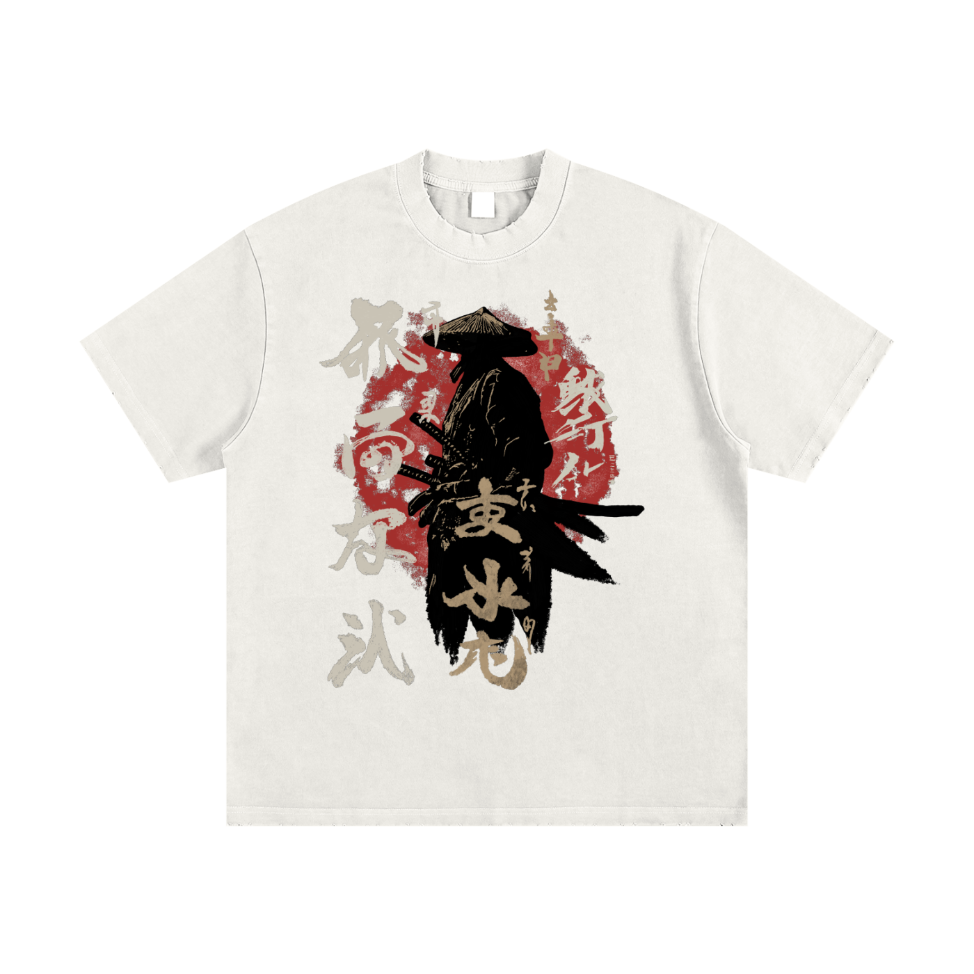 Japanese-Inspired Heavyweight Vintage Washed Frayed T-Shirt