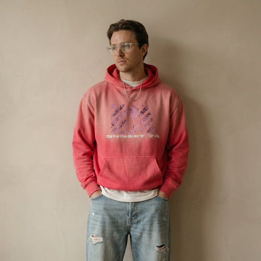LA Surf Heavyweight Sunfade Oversized Hoodie (Pink)