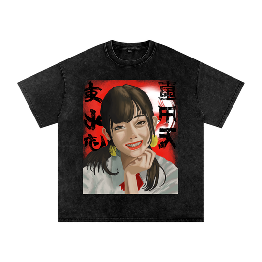 Snow Washed Oversized Cotton T-Shirt