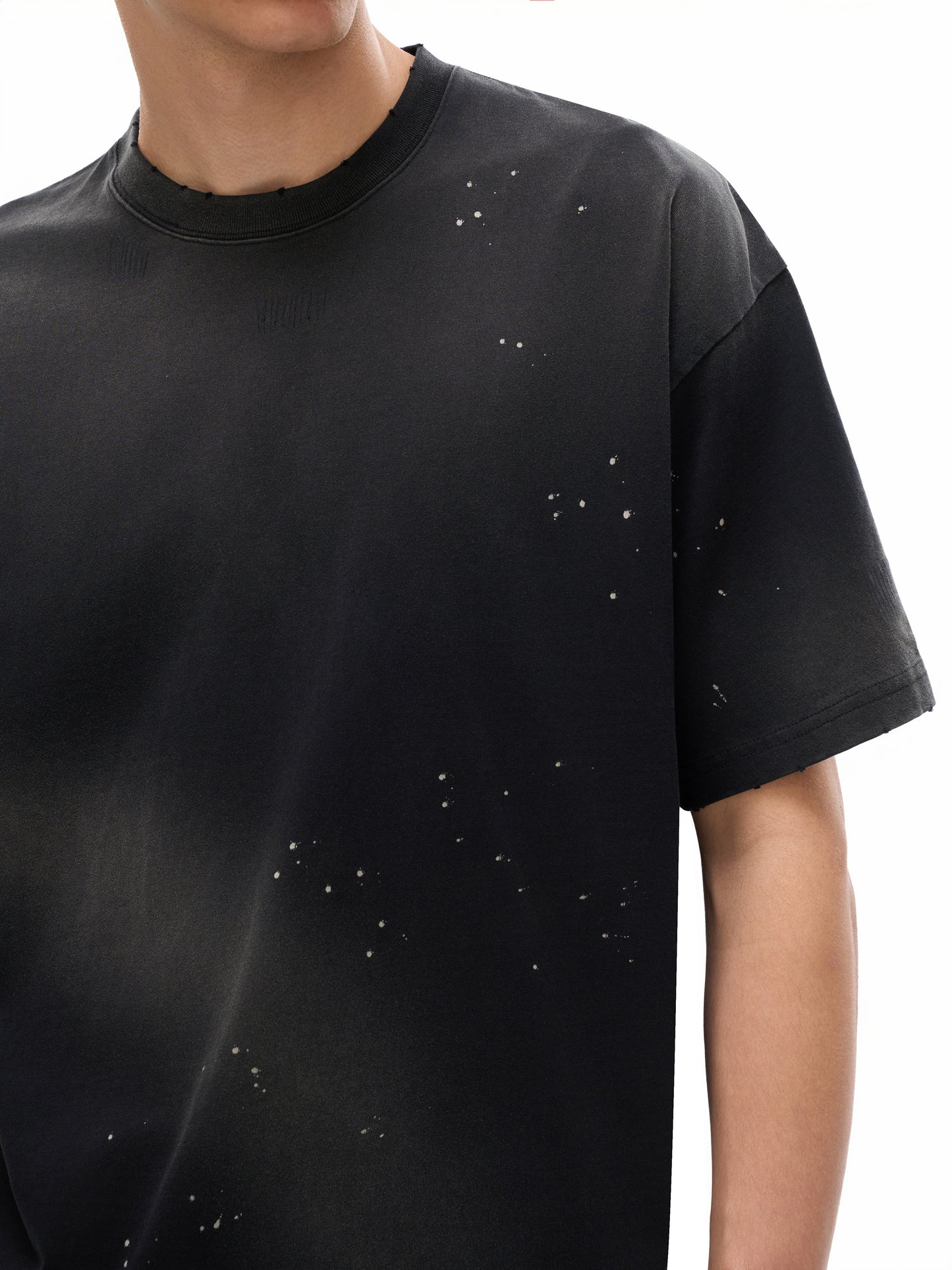 "Driving Off Into The Sunset" Hand-Frayed Sunfade Paint Splatter T-Shirt