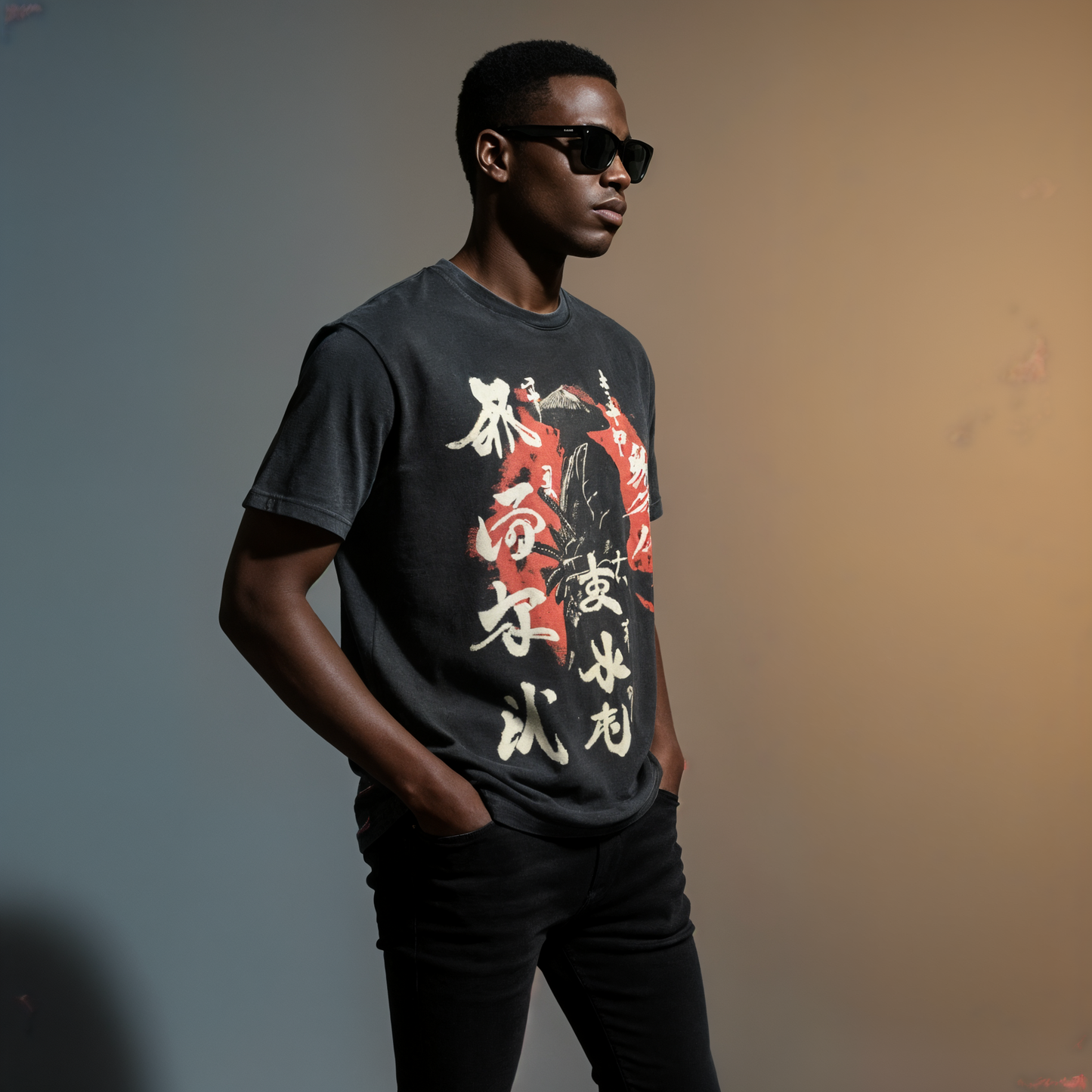 Japanese-Inspired Heavyweight Vintage Washed Frayed T-Shirt