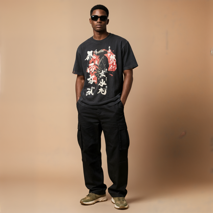 Japanese-Inspired Heavyweight Vintage Washed Frayed T-Shirt