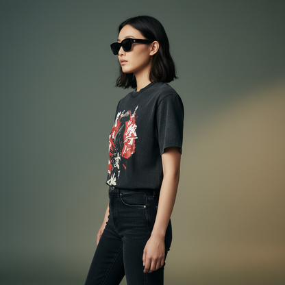 Japanese-Inspired Heavyweight Vintage Washed Frayed T-Shirt