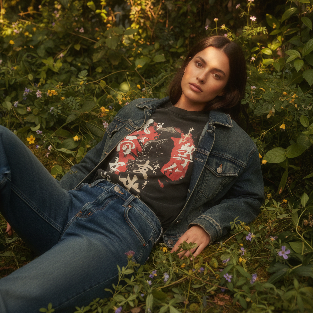 Japanese-Inspired Heavyweight Vintage Washed Frayed T-Shirt