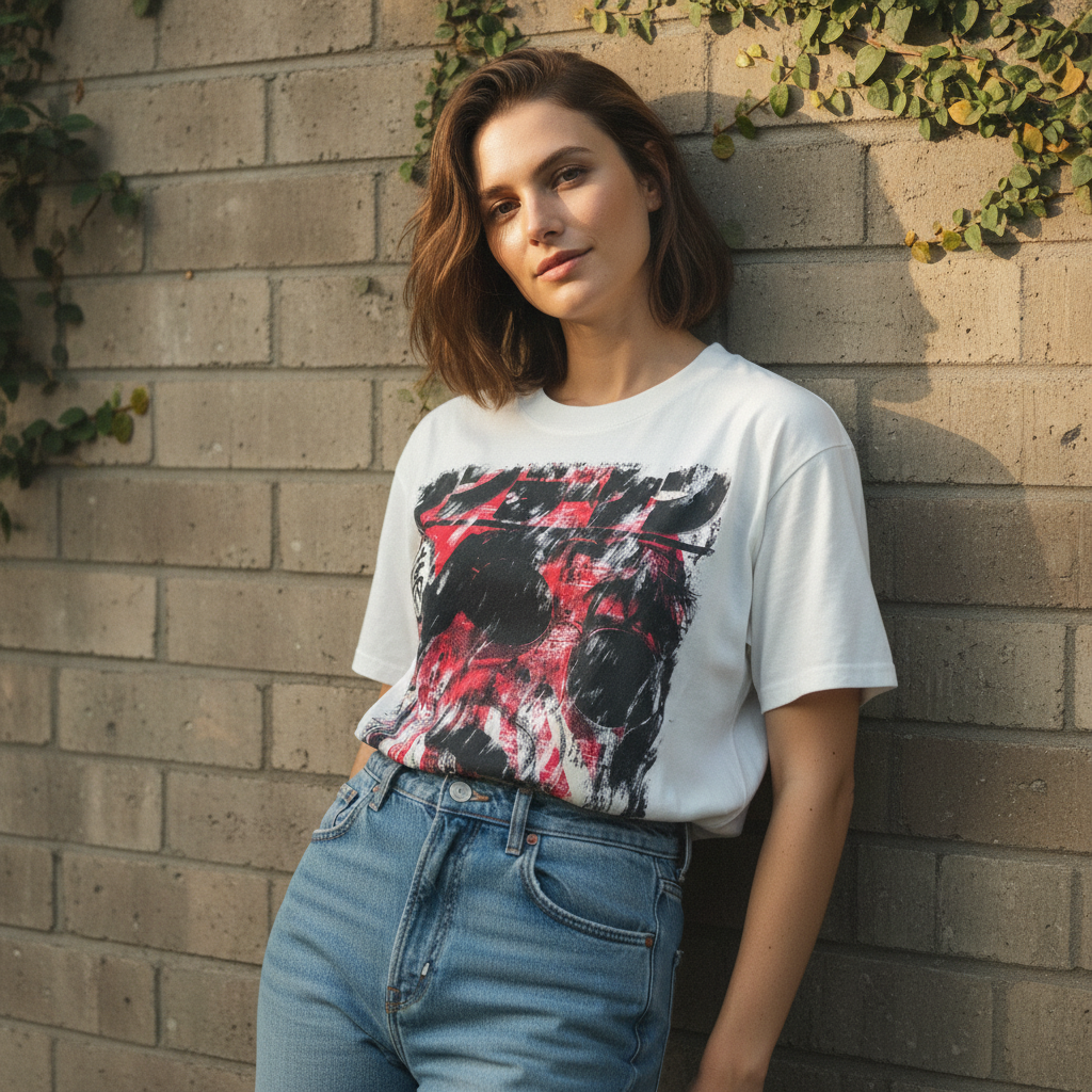 Japanese-inspired Manga Frayed Boxy Tee