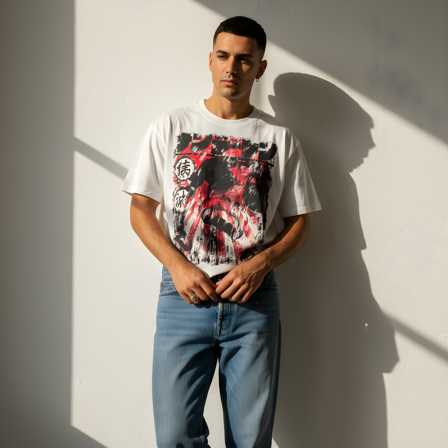 Japanese-inspired Manga Frayed Boxy Tee