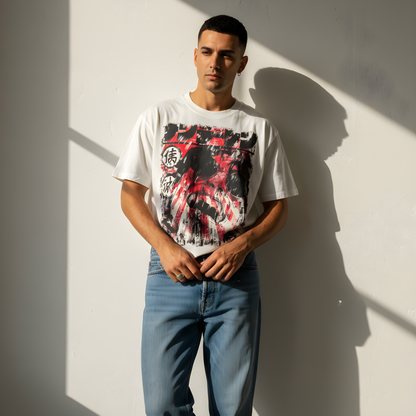 Japanese-inspired Manga Frayed Boxy Tee