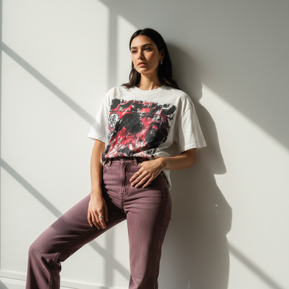 Japanese-inspired Manga Frayed Boxy Tee