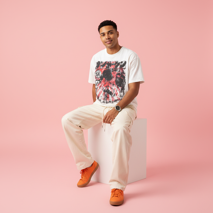 Japanese-inspired Manga Frayed Boxy Tee